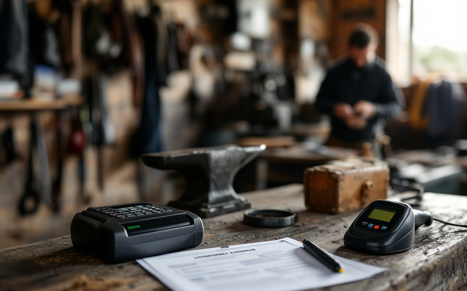 An identification document and a scanner on a yard table